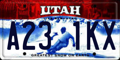 UT license plate A231KX