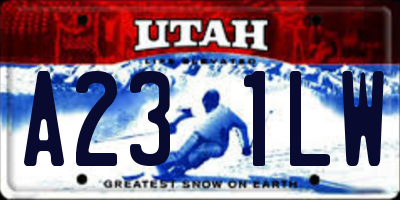 UT license plate A231LW