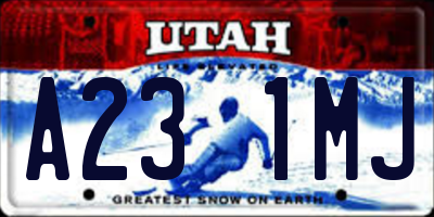 UT license plate A231MJ
