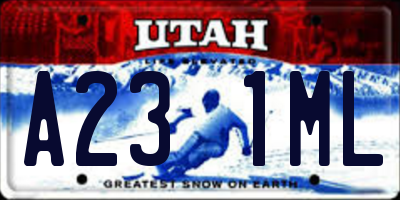 UT license plate A231ML