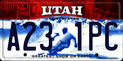 UT license plate A231PC