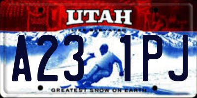 UT license plate A231PJ