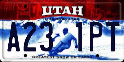 UT license plate A231PT