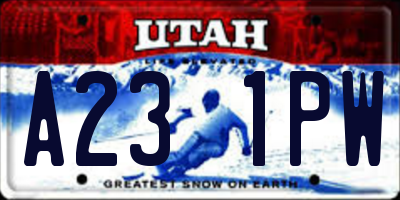UT license plate A231PW