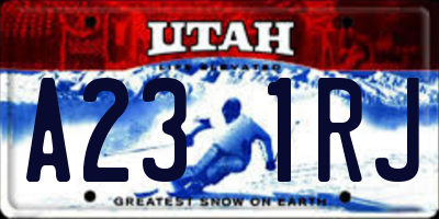 UT license plate A231RJ