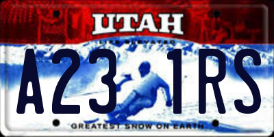 UT license plate A231RS