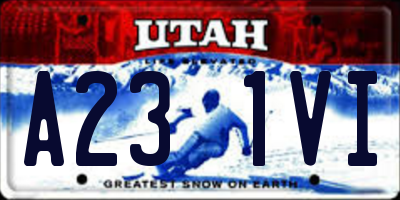 UT license plate A231VI