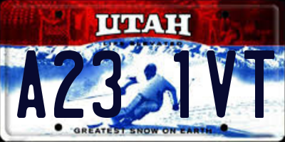 UT license plate A231VT