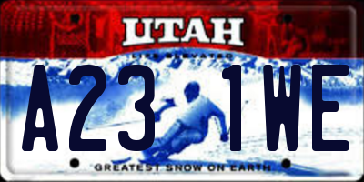 UT license plate A231WE