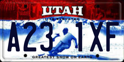 UT license plate A231XF