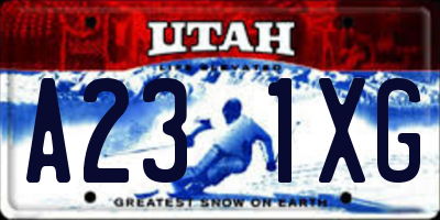 UT license plate A231XG