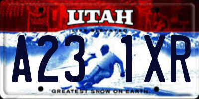 UT license plate A231XR