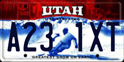 UT license plate A231XT