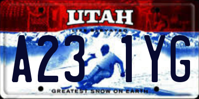 UT license plate A231YG