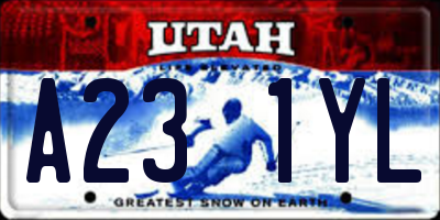 UT license plate A231YL
