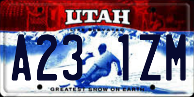UT license plate A231ZM