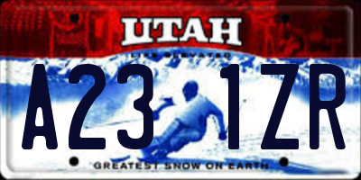 UT license plate A231ZR