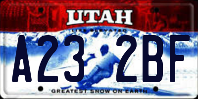 UT license plate A232BF