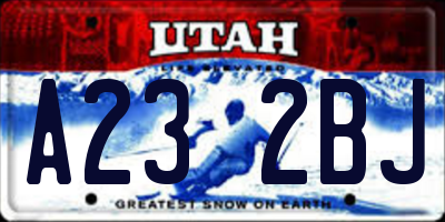 UT license plate A232BJ