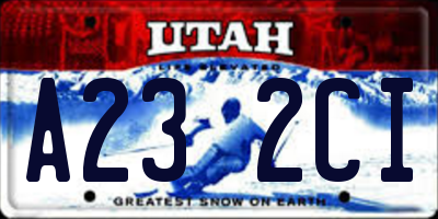UT license plate A232CI