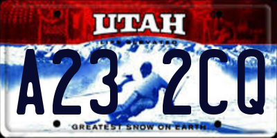 UT license plate A232CQ