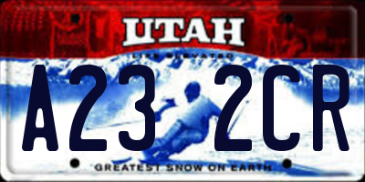 UT license plate A232CR
