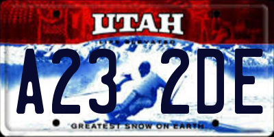 UT license plate A232DE