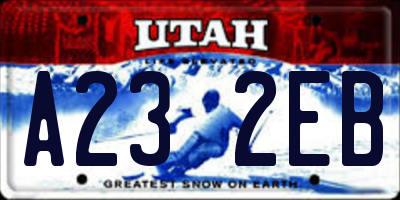 UT license plate A232EB
