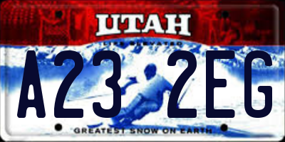 UT license plate A232EG