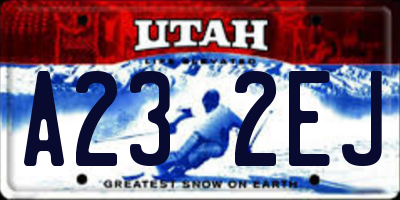 UT license plate A232EJ