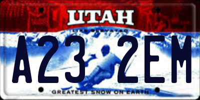 UT license plate A232EM