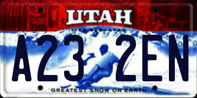 UT license plate A232EN