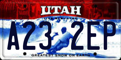 UT license plate A232EP