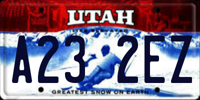 UT license plate A232EZ