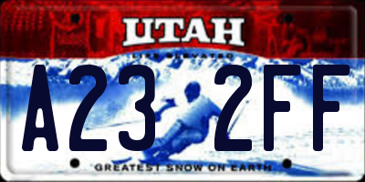 UT license plate A232FF