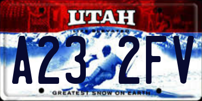 UT license plate A232FV
