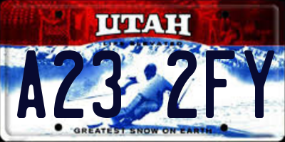 UT license plate A232FY