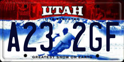UT license plate A232GF