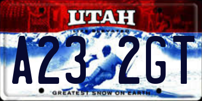 UT license plate A232GT