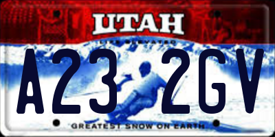 UT license plate A232GV