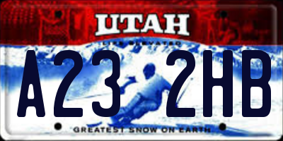 UT license plate A232HB