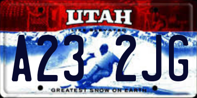UT license plate A232JG