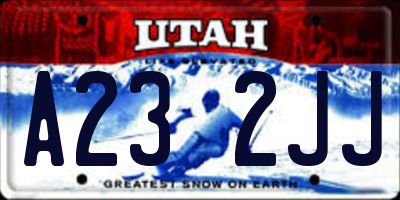 UT license plate A232JJ