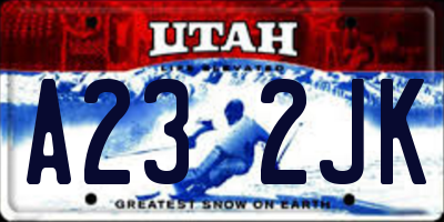 UT license plate A232JK