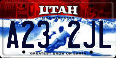 UT license plate A232JL