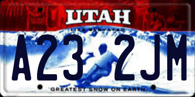UT license plate A232JM
