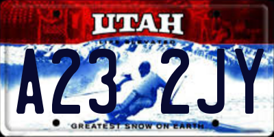 UT license plate A232JY