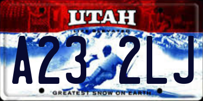 UT license plate A232LJ