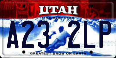 UT license plate A232LP