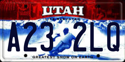 UT license plate A232LQ
